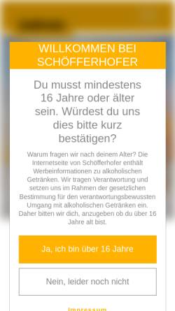 Vorschau der mobilen Webseite www.schoefferhofer.de, Schöfferhofer Weizen, Radeberger Gruppe AG
