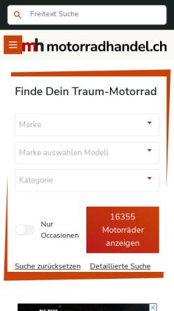 Vorschau der mobilen Webseite www.motorradhandel.ch, Motorradhandel.ch