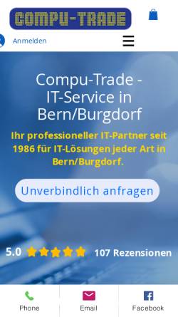 Vorschau der mobilen Webseite www.compu-trade.ch, Compu-Trade GmbH