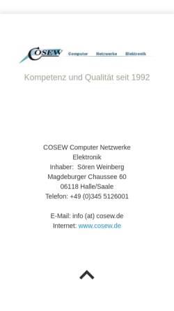 Vorschau der mobilen Webseite www.cosew.de, COSEW Computer Netzwerke Elektronik