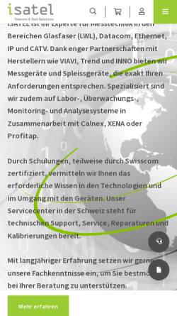 Vorschau der mobilen Webseite www.isatel.ch, ISATEL Electronic AG