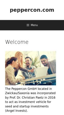 Vorschau der mobilen Webseite www.peppercon.de, Peppercon AG