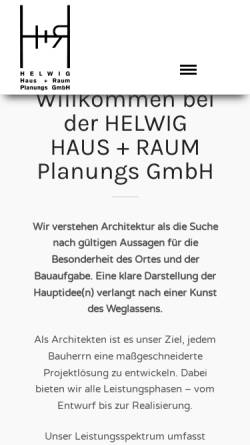 Vorschau der mobilen Webseite www.helwig-architekten.de, Helwig & Helwig Architekten und Stadtplaner