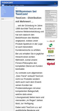 Vorschau der mobilen Webseite www.2-com.de, TwoCom Online