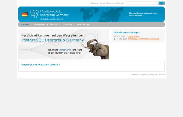 Vorschau von www.pgug.de, PostgreSQL User Group Germany