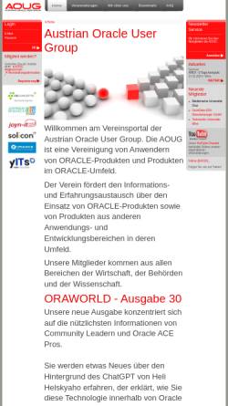 Vorschau der mobilen Webseite www.aoug.at, Austrian Oracle User Group