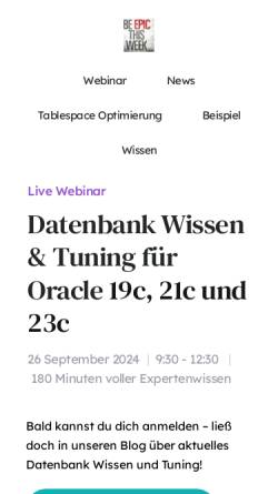 Vorschau der mobilen Webseite www.datenbank-tuning.de, Oracle Tuning