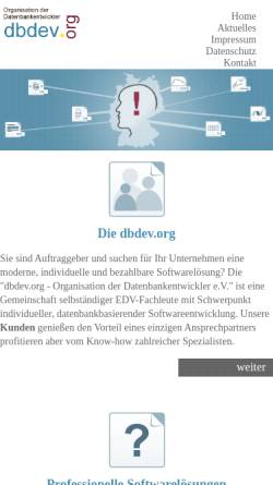 Vorschau der mobilen Webseite dbdev.de, dbdev.org