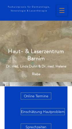 Vorschau der mobilen Webseite www.dr-duhn.de, Dr. med. Linda Duhn - Hautärztin