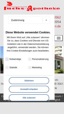 Vorschau der mobilen Webseite www.fuchs-apotheke-guben.de, Fuchs Apotheke