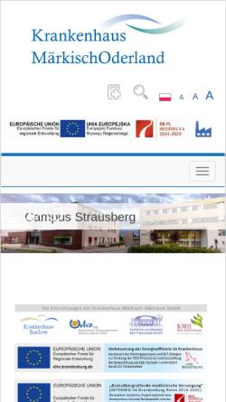 Vorschau der mobilen Webseite www.krankenhaus-mol.de, Krankenhaus MärkischOderland GmbH