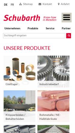 Vorschau der mobilen Webseite www.schubarth.ch, Schubarth+Co. AG