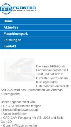 Vorschau der mobilen Webseite www.foerster-formenbau.de, FFB- Förster Formenbau, Inh. Christian Förster