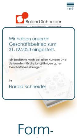 Vorschau der mobilen Webseite schneider-formenbau.de, Roland Schneider