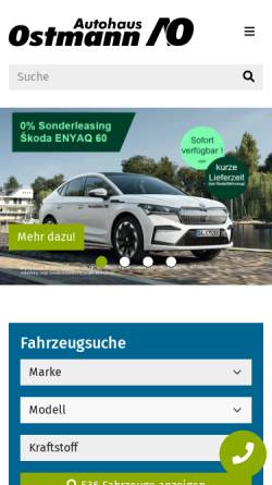 Vorschau der mobilen Webseite www.autohaus-ostmann.de, Autohaus Ostmann KG