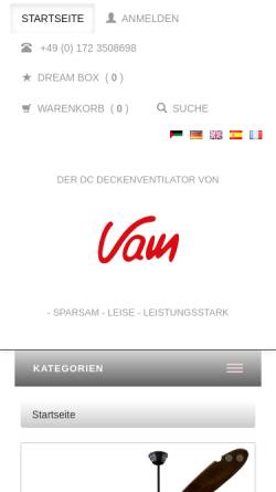 Vorschau der mobilen Webseite www.vam.de, VAM Srl.