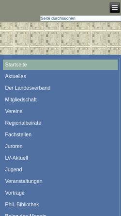 Vorschau der mobilen Webseite www.lvb-philavereine.de, Landesverband Bayerischer Philatelistenvereine e.V.