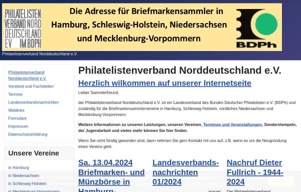 Vorschau von www.philatelistenverband-norddeutschland.de, Philatelistenverband Norddeutschland e.V.