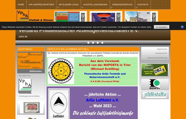 Vorschau von www.vpha-online.de, Verband Philatelistischer Arbeitgemeinschaften e. V. (VPhA)