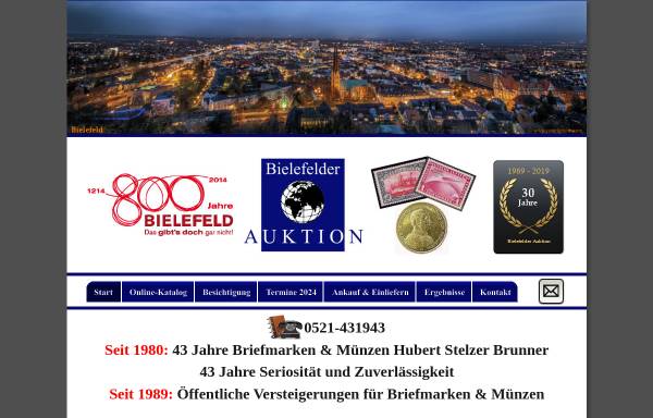 Vorschau von www.bielefelder-auktion.de, Bielefelder Briefmarken+Münzen-Auktion