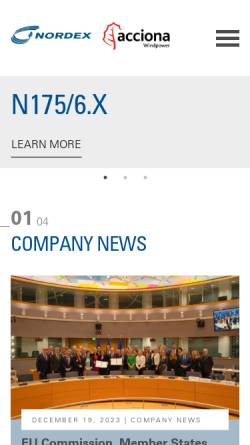 Vorschau der mobilen Webseite www.nordex-online.com, Nordex AG