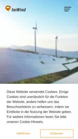 Vorschau der mobilen Webseite www.tauernwind.com, Tauernwind Windkraftanlagen GmbH