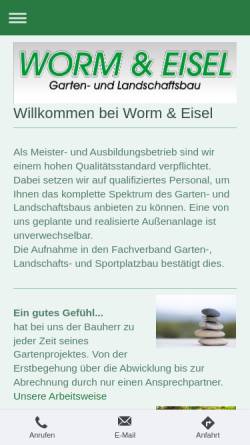 Vorschau der mobilen Webseite www.wormundeisel-galabau.de, Worm und Eisel - GaLabau: Niederbrechen: Landschaftsgärtner, Gartenbau, Landschaftsbau