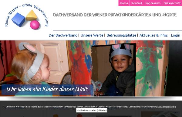 Vorschau von www.kindergarten.at, Dachverband der Wiener Privatkindergärten