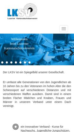 Vorschau der mobilen Webseite www.lksv.ch, Luzerner Kantonalschützenverein