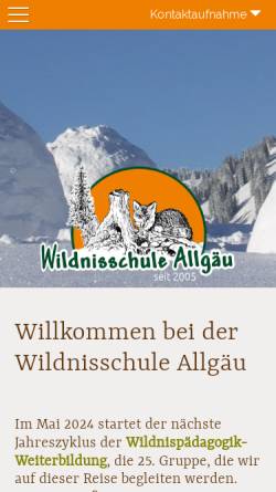 Vorschau der mobilen Webseite www.allgaeuscout.de, Wildnisschule Allgäu, Stefan und Heike Koch