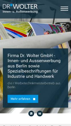 Vorschau der mobilen Webseite www.dr-wolter.com, Beschriftungen Dr. Wolter