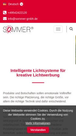Vorschau der mobilen Webseite www.sommer-lichtwerbung.de, Sommer Licht- und Werbesysteme GmbH
