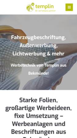 Vorschau der mobilen Webseite templin.werbeland-partner.com, Templin Werbeanlagen GmbH