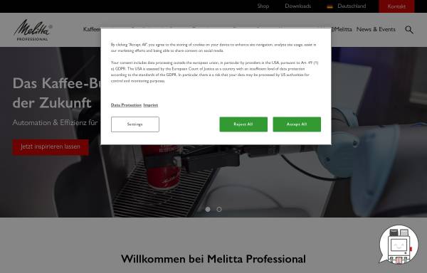 Vorschau von www.melitta-professional.de, Melitta SystemService GmbH & Co. KG