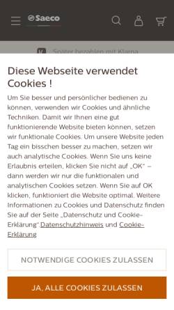 Vorschau der mobilen Webseite www.saeco.de, Saeco GmbH