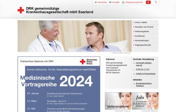 Vorschau von www.drktg.de, DRK Deutsches Rotes Kreuz gemeinnützige Krankenhausgesellschaft mbH Saarland