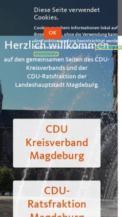Vorschau der mobilen Webseite www.cdu-magdeburg.de, CDU Magdeburg