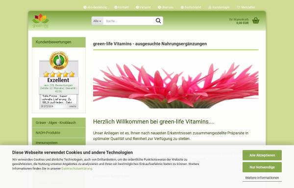 Vorschau von green-life-vitamins.de, green-life Vitamins M.Meder OHG