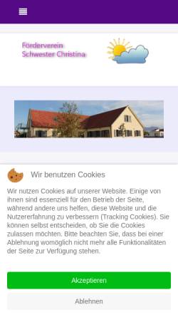 Vorschau der mobilen Webseite www.schwester-christina.de, Förderverein Schwester Christina
