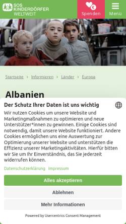 Vorschau der mobilen Webseite www.sos-kinderdoerfer.de, SOS Kinderdorf Tirana