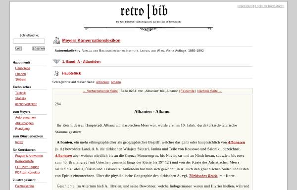 Vorschau von www.retrobibliothek.de, Meyers Konversationslexikon
