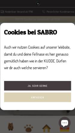 Vorschau der mobilen Webseite www.sabro.de, Sabro GmbH