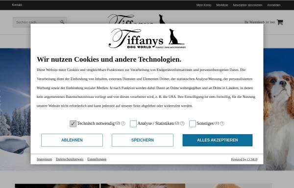 Vorschau von www.tiffanys-dog-world.de, Tiffanys Dog World