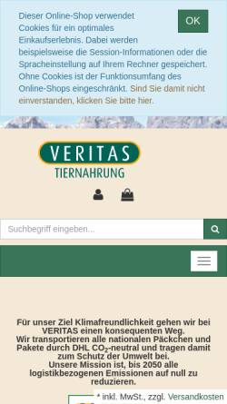 Vorschau der mobilen Webseite www.veritas-tiernahrung.de, Veritas