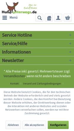 Vorschau der mobilen Webseite www.hund-unterwegs.de, Constanze & Dirk Jeske GbR