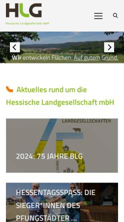 Vorschau der mobilen Webseite www.hlg.org, Hessische Landgesellschaft mbH