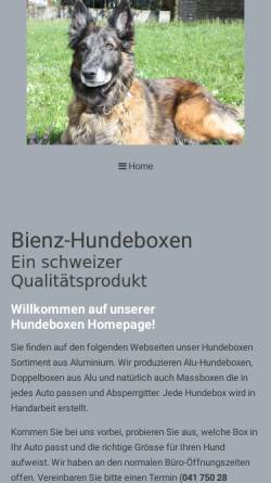 Vorschau der mobilen Webseite www.autohundebox.ch, Pneuservice Koni Bienz AG