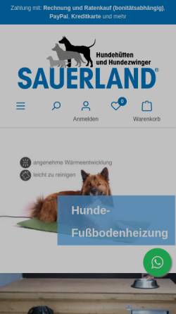 Vorschau der mobilen Webseite sauerlandshop.de, Sauerland - Holz Helle GmbH