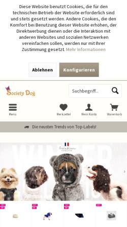 Vorschau der mobilen Webseite www.societydog.de, Societydog, Karina Moncada