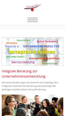 Vorschau der mobilen Webseite www.balance-beratung.de, Balance Unternehmensberatung GmbH